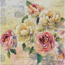 Serwetka do decoupage PAPER DESIGN pastelowe róże 33x33